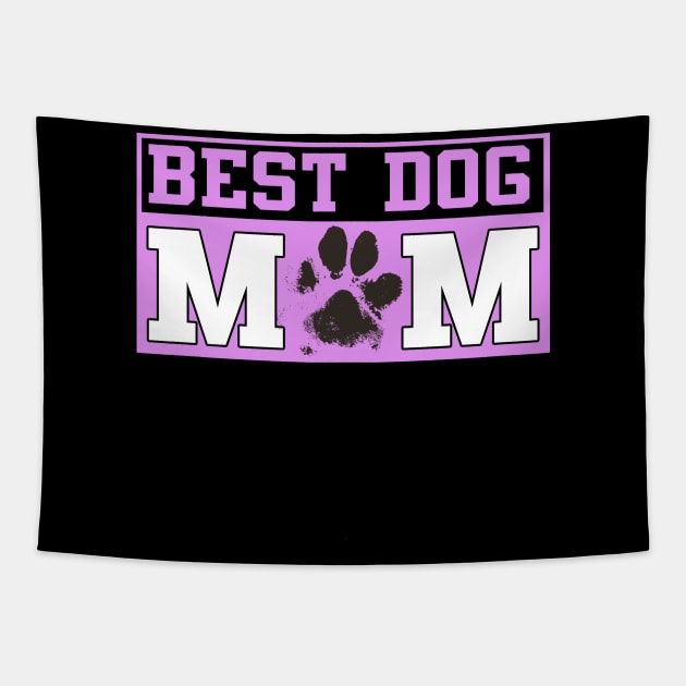 Best Dog Mom Paw Print Shirt Tapestry by tropicalteesshop