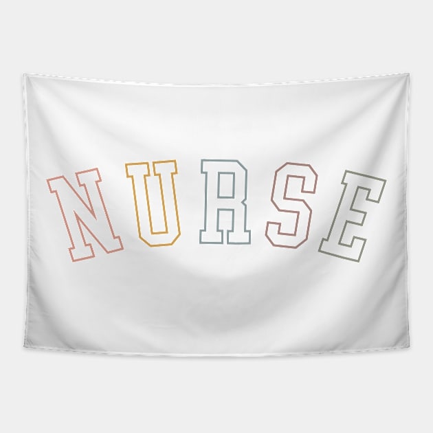 Retro College Nurse Tapestry by uncommontee