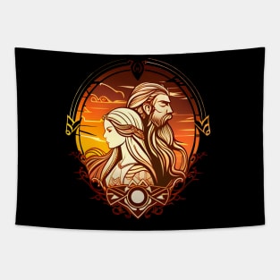 United Power: The Viking Lovers Separate Look Tapestry