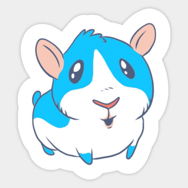 Cute Kawaii Blue Cartoon Guinea Pig Animal Lovers Design Cute Animals Sticker Teepublic Au