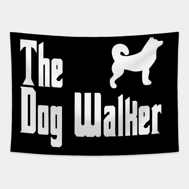 dog walker Tapestry by Magic Arts