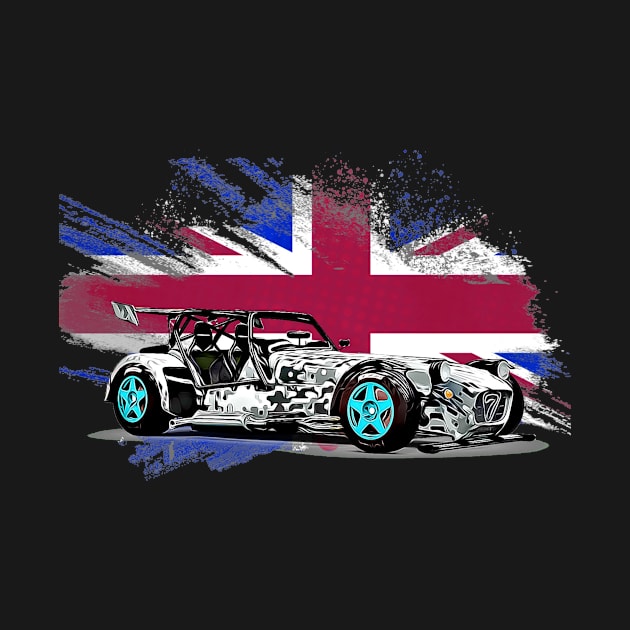 Caterham 7 Street United Kingdom Print by Auto-Prints