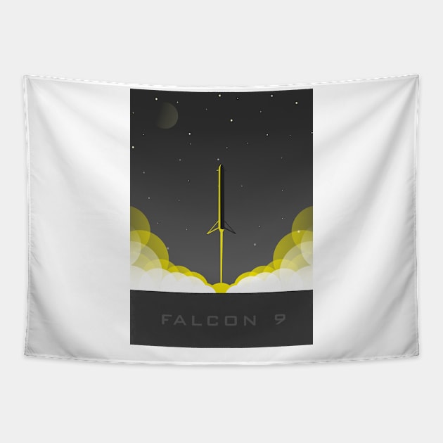 Falcon 9 Tapestry by Zakaria Azis