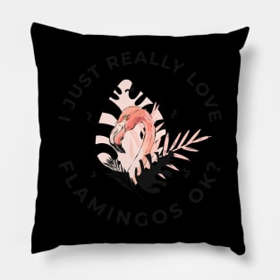 I just really Love Flamingos ok  Flamingo Pillow