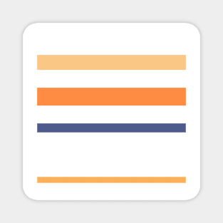 A neat miscellany of Twilight, White, Sandy, Pale Orange and Royal Orange stripes. Magnet