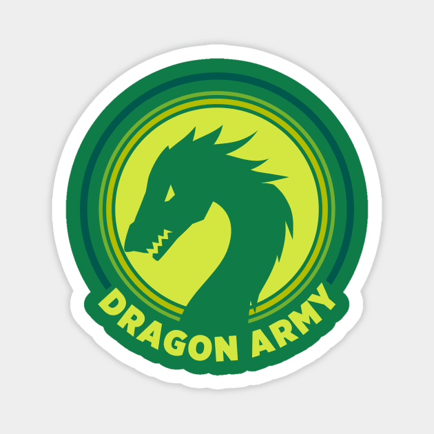 Dragon Army Green Logo Magnet by gocomedyimprov