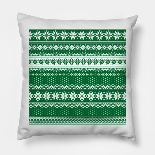 Nordic Scandinavian Christmas Green2 Pillow by SSSowers