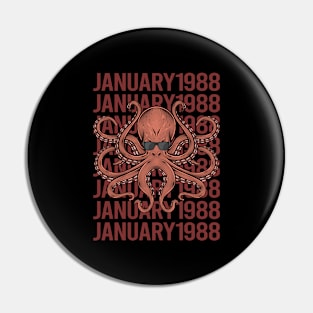 Funny Octopus - January 1988 Pin