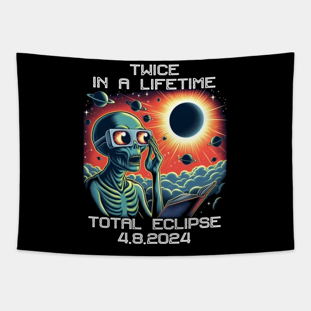 Total Solar Eclipse 2024 Tapestry by Positively Petal Perfect 