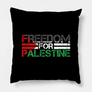 Freedom For Palestine - Distressed Falastini Flag Pillow