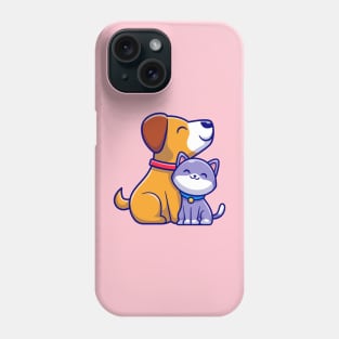 Cute Dog and Cat Friend Cartoon Phone Case