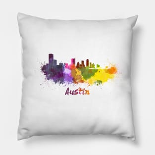 Austin skyline in watercolor Pillow