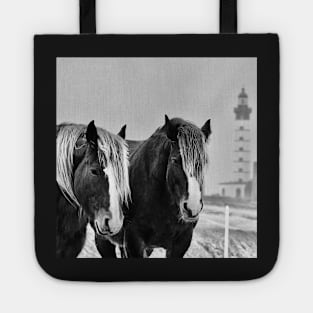 Horses of St Mathieu in the snow Tote