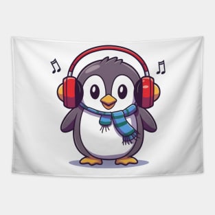 Penguin headphone Tapestry