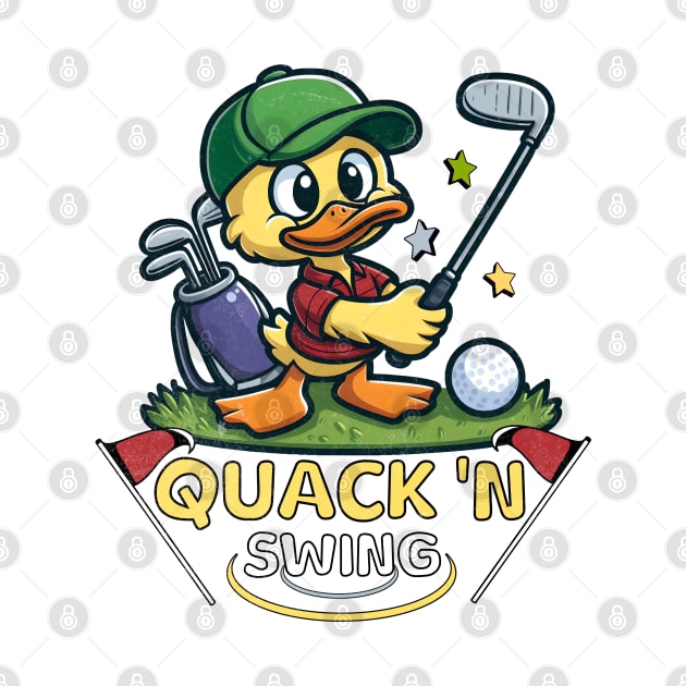 Golf Golfing Humor Duck Quack'n Swing by alcoshirts