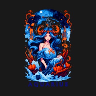 Zodiac Sign Aquarius T-shirt T-Shirt