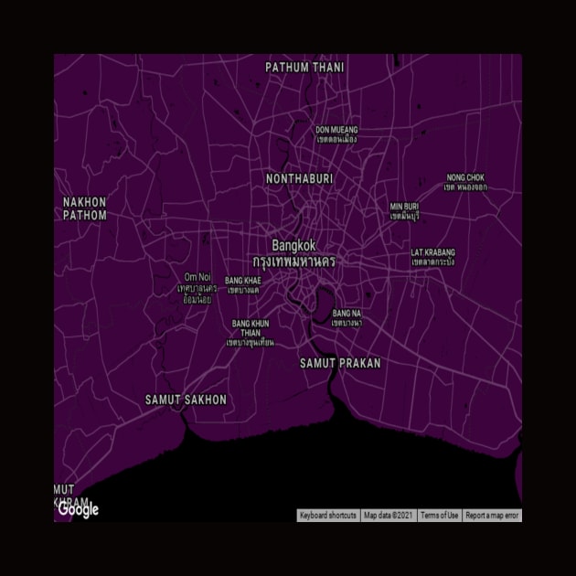 Bangkok deep purple map by Mapmania