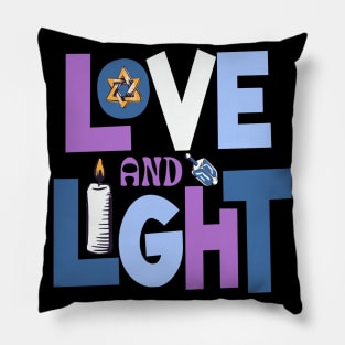 Love And Light Hanukkah Christmas Pillow