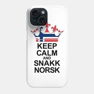Keep Calm And Snakk Norsk Black Edition Phone Case
