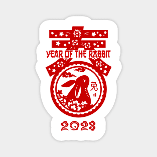 Yin Yang Year of the Rabbit - Happy Chinese New Year 2023 Magnet