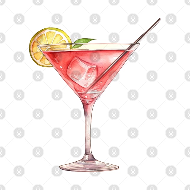 Cosmopolitan Cocktail Art by Pastel Craft