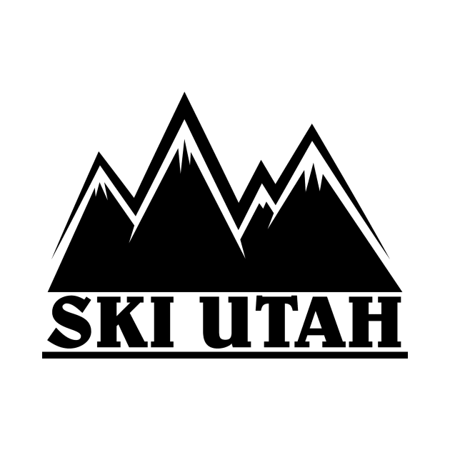 Ski Utah Mountain Outline by HolidayShirts