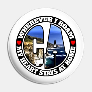 Heart Stays Home - California Pin