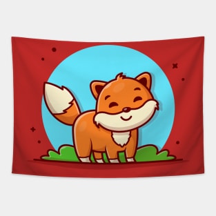 Cute Fox Cartoon Vector Icon Illustration Tapestry