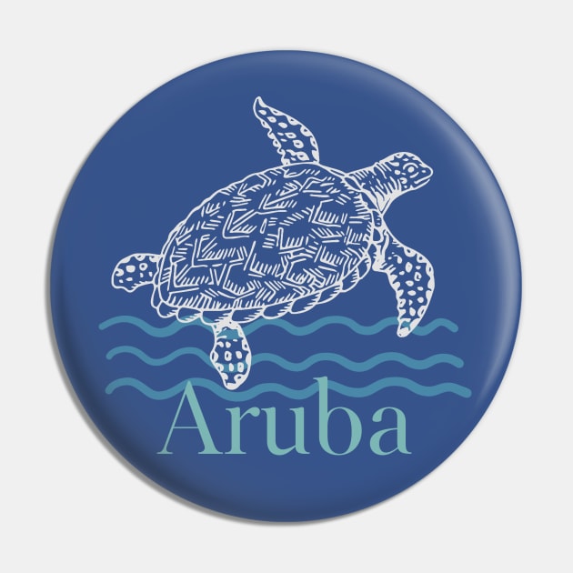 Aruba Sea Turtle Pin by Pine Hill Goods