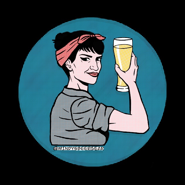 Halftone Beer Woman by Mindy’s Beer Gear