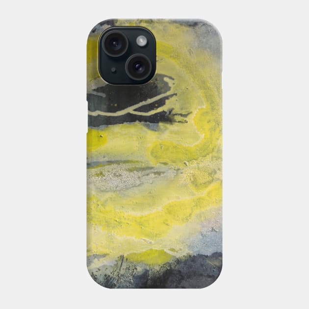 Yellow Abstract Painting Phone Case by MihaiCotiga Art