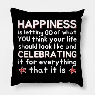 Happiness Quotation Artwork Pillow