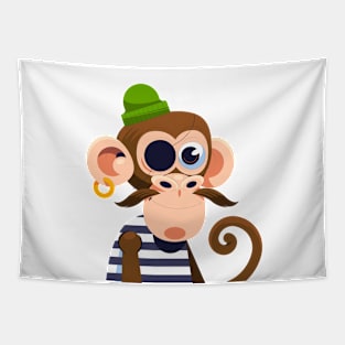 Monkey Funny Pirates Tapestry