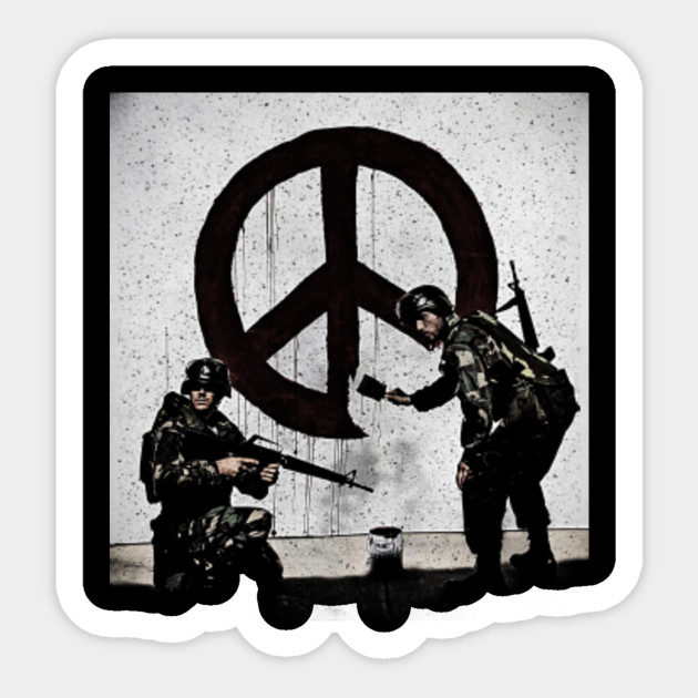 Peace Soldiers Painting Graffiti Banksy Stencil Street Art Peace