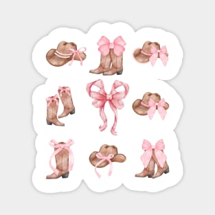 Cowgirl Boots Baby Bow Preppy Y2k Coquette Magnet