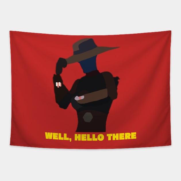 Well Hello There Silhouette Design Tapestry by FancyKenobi