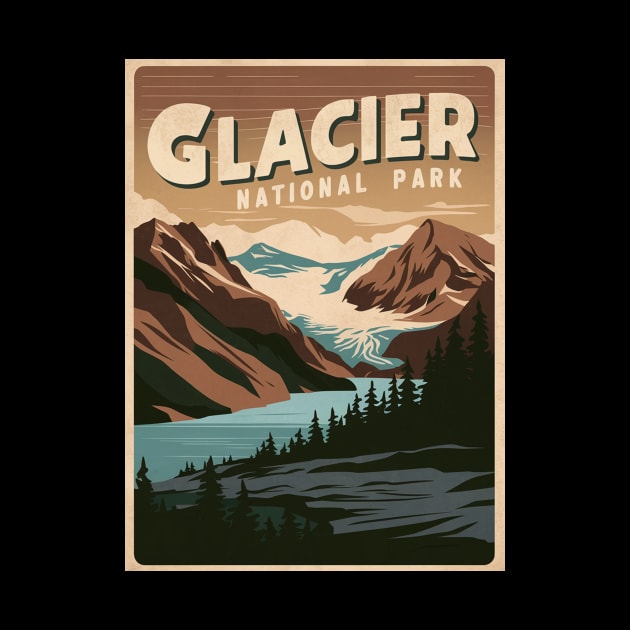 Retro Glacier National Park by Perspektiva