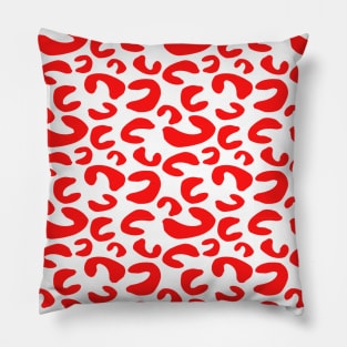 Half circles red abstract Pillow