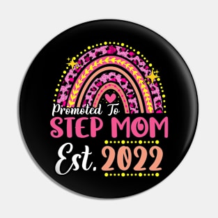 Promoted to Step Mom Est.2022 Rainbow Stepmother to Be New Stepmother Pin