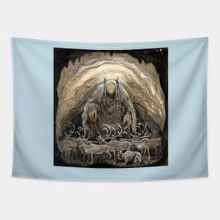 Troll in a Cave with Deer - John Bauer Tapestry