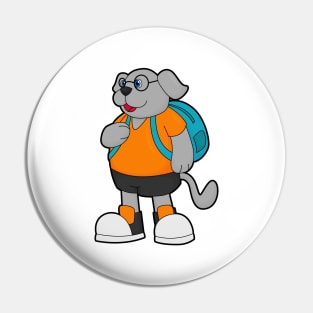 Dog as Hiker with Backpack Pin