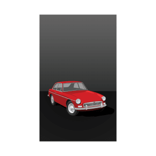 MGB GT Graphic Poster -Red T-Shirt