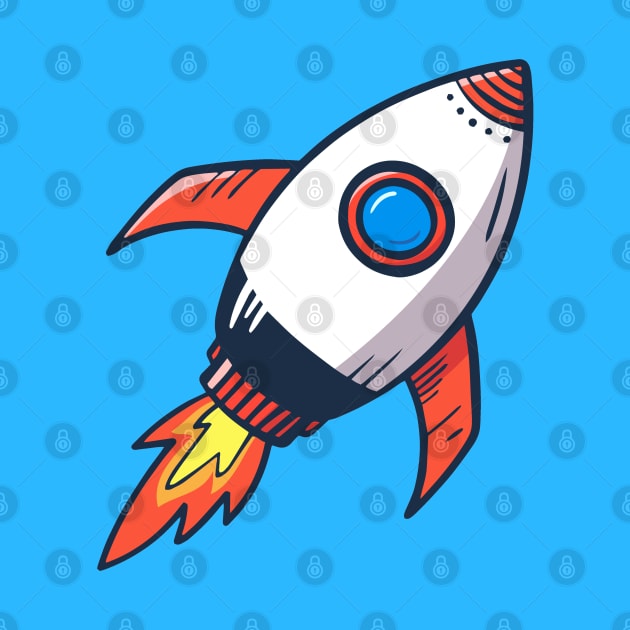 Rocket cartoon icon, vector illustration. by Alekxemko