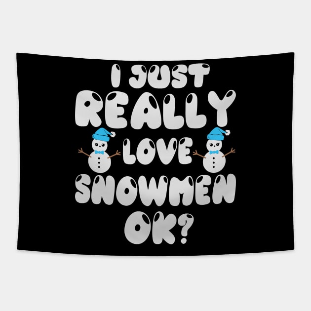 I just really love snowmen ok? Tapestry by BadDesignCo