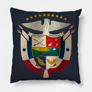 Panama Coat of Arms and Starry Nights Shield Pillow