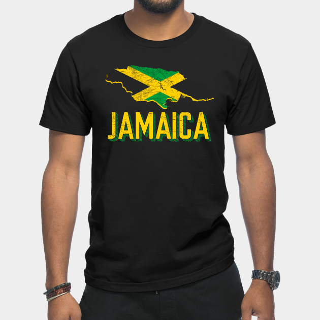 Discover Jamaica Map Jamaican Flag - Jamaica - T-Shirt