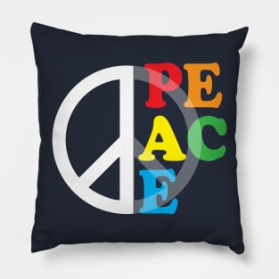 Colorful Minimalist Peace Sign Pillow