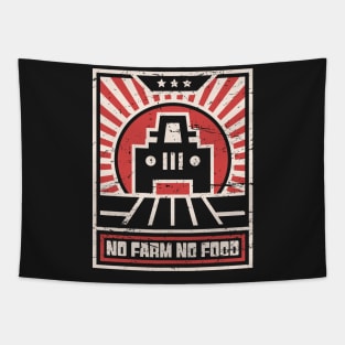 No Farm No Food | Retro Farmer Propaganda Tapestry
