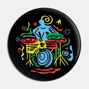 Modern Stylish Drummer Pin