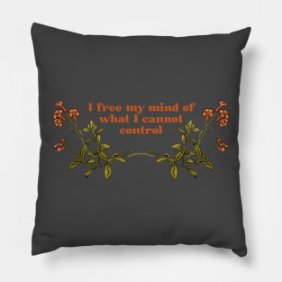 I free my mind of what I cannot control Pillow